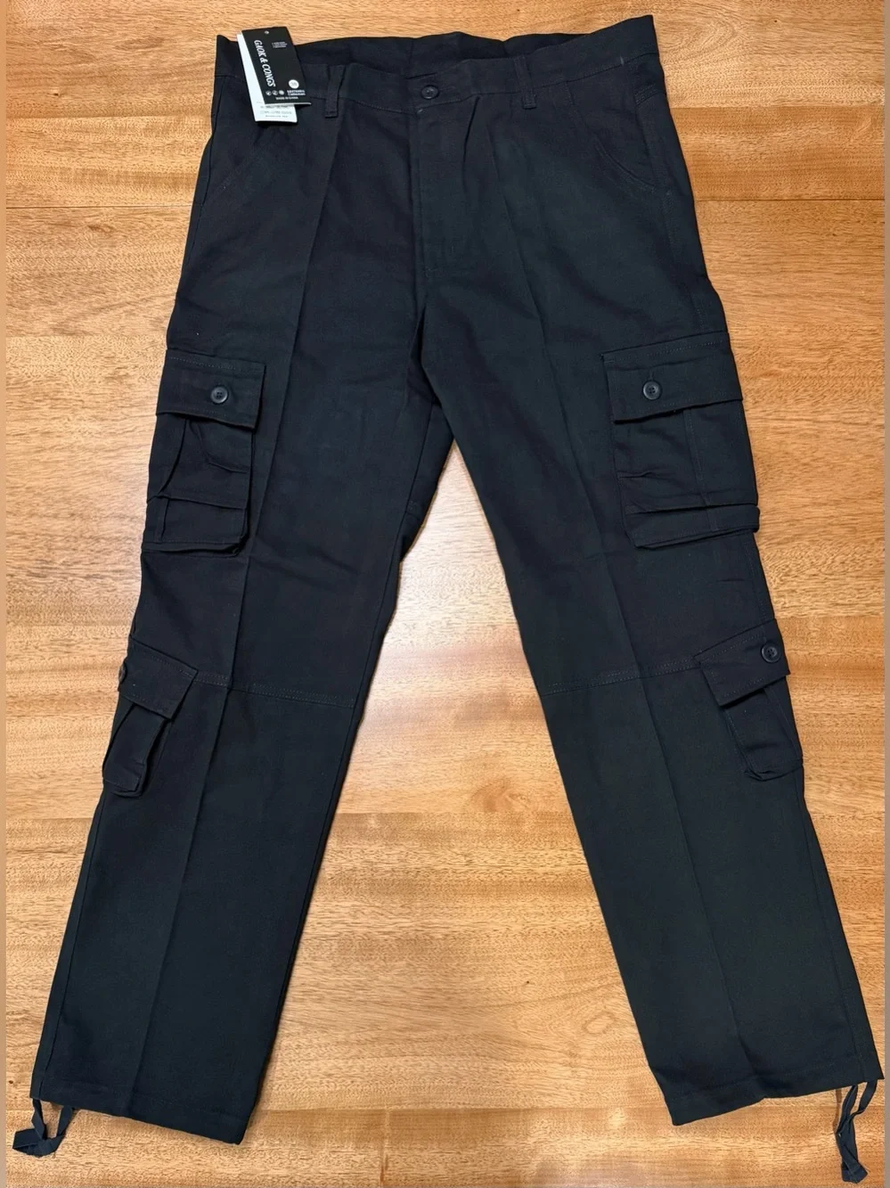 Gaok & Congs - Softshell Collection Men’s Cargo Pants | All Black | Size 38 NWT